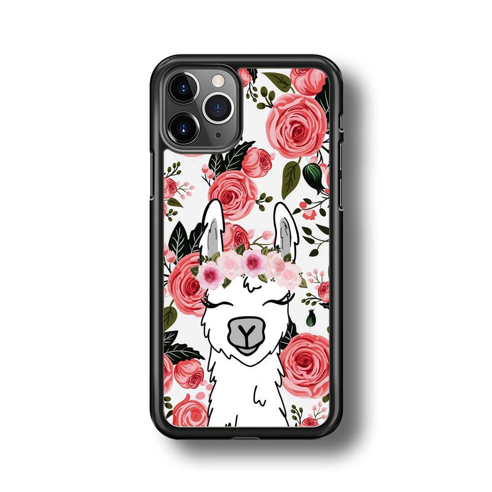 Ilama Flower Angel iPhone 11 Pro Case-Rubber Black (2D Case)-Oxvistore
