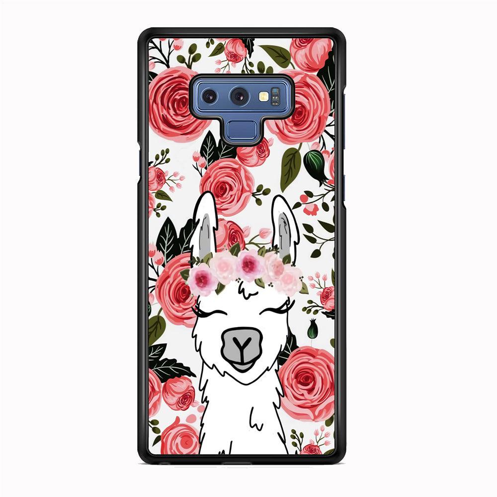 Ilama Flower Angel Samsung Galaxy Note 9 Case-Rubber Black (2D Case)-Oxvistore