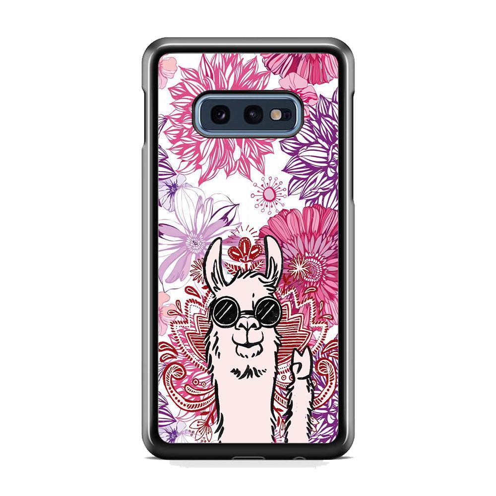 Ilama Message of Peace Samsung Galaxy S10E Case-Rubber White (2D Case)-Oxvistore