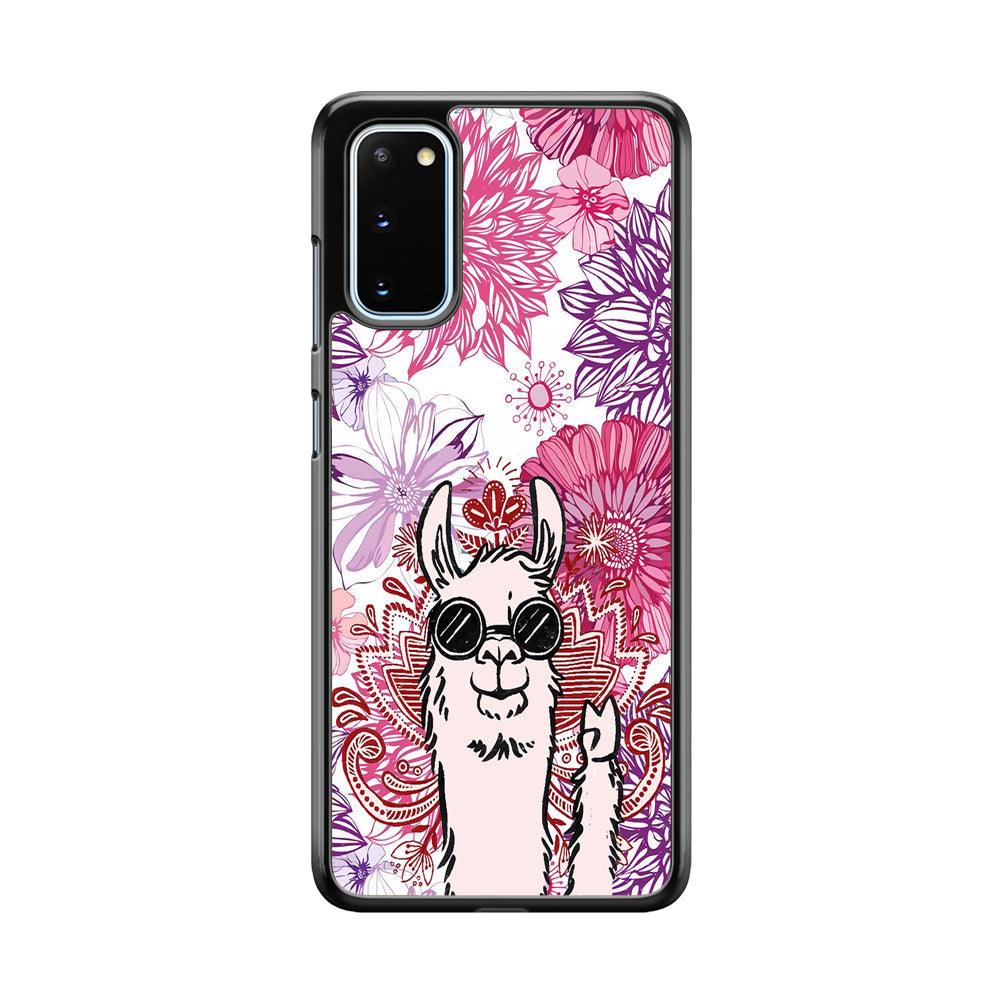 Ilama Message of Peace Samsung Galaxy S20 Case-Rubber Black (2D Case)-Oxvistore