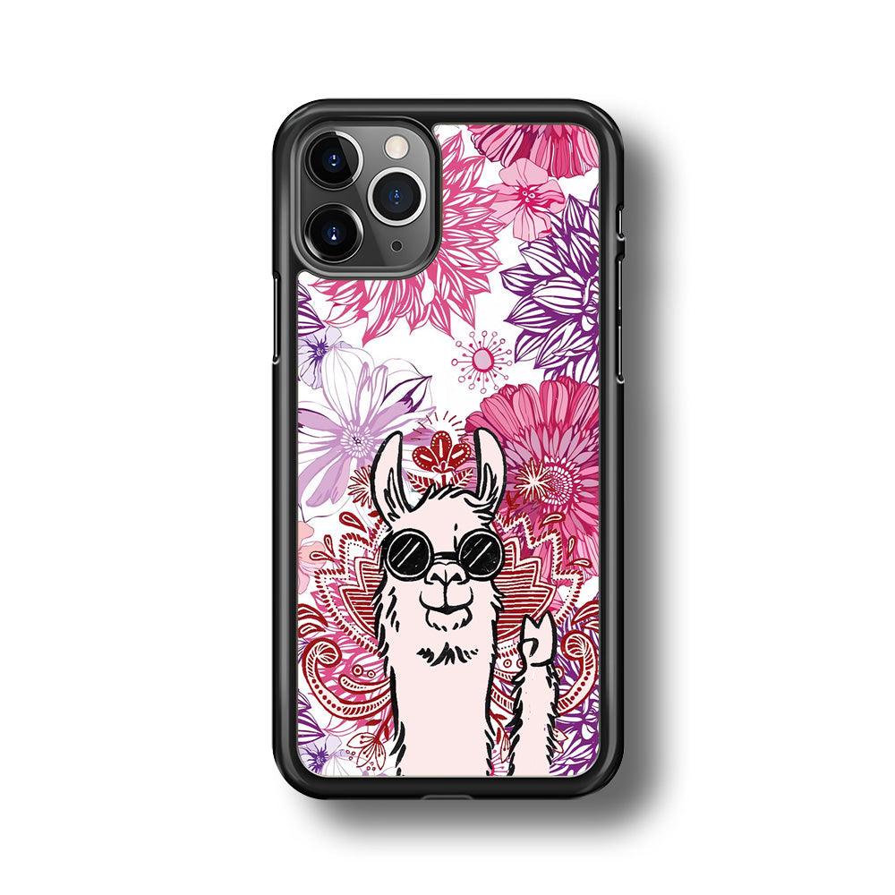 Ilama Message of Peace iPhone 11 Pro Max Case-Rubber Black (2D Case)-Oxvistore
