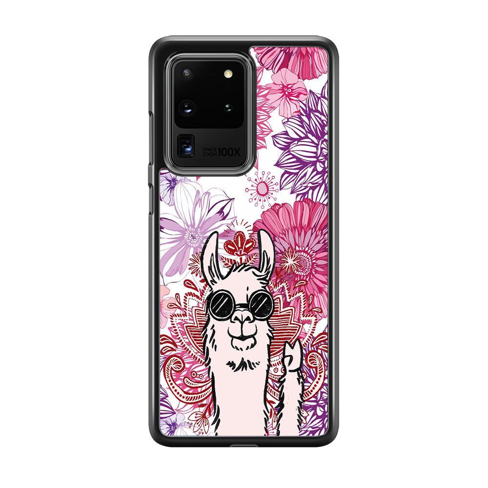 Ilama Message of Peace Samsung Galaxy S20 Ultra Case-Rubber Black (2D Case)-Oxvistore