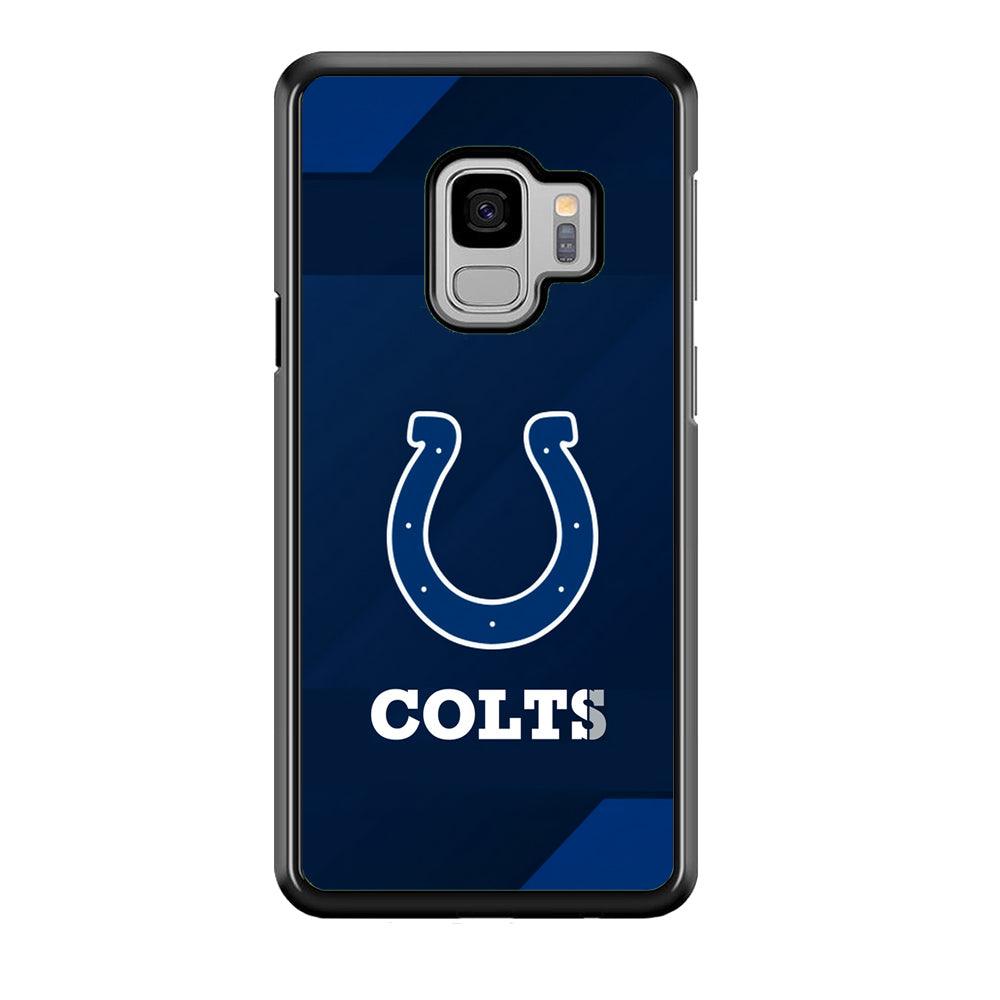 Indianapolis Colts Layer of Shapes Samsung Galaxy S9 Case-Rubber Black (2D Case)-Oxvistore