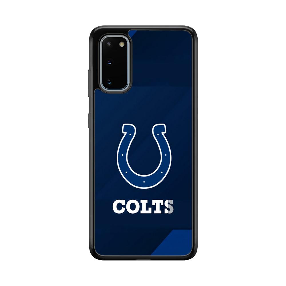 Indianapolis Colts Layer of Shapes Samsung Galaxy S20 Case-Rubber Black (2D Case)-Oxvistore
