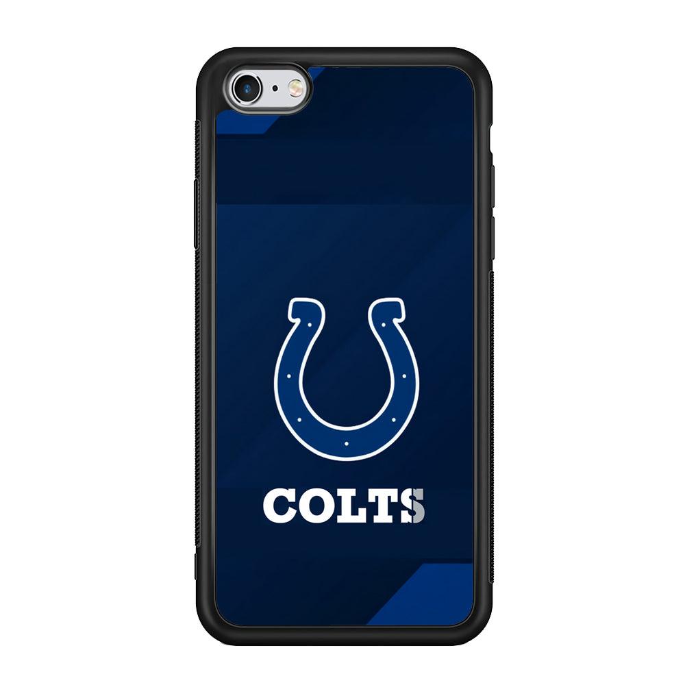 Indianapolis Colts Layer of Shapes iPhone 6 | 6s Case-Rubber Black (2D Case)-Oxvistore