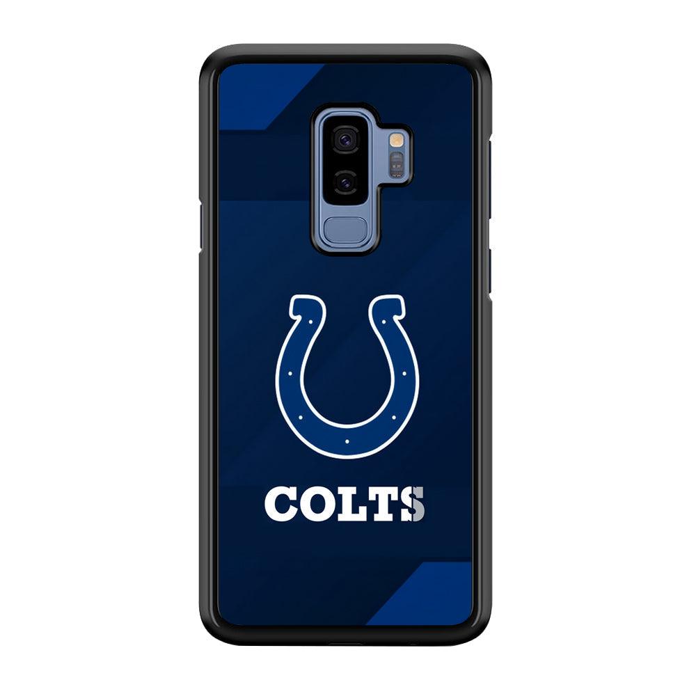 Indianapolis Colts Layer of Shapes Samsung Galaxy S9 Plus Case-Rubber Black (2D Case)-Oxvistore