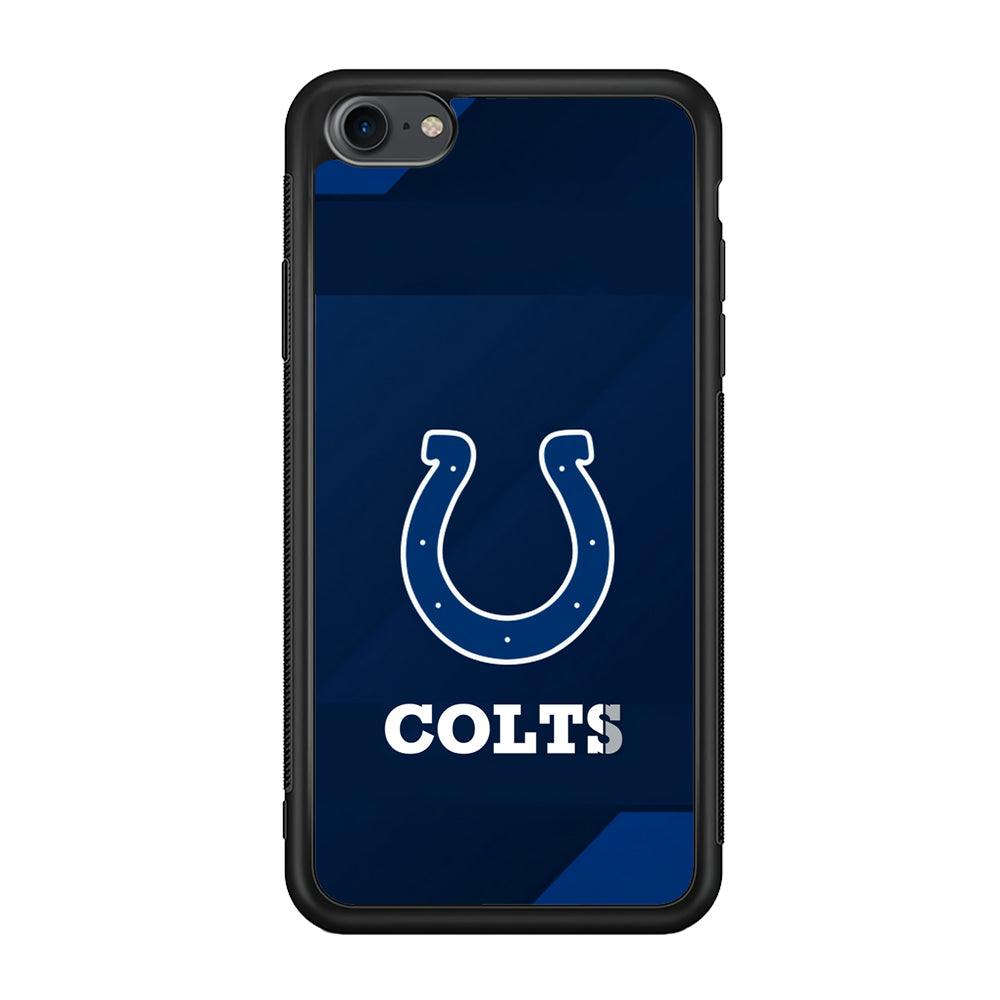 Indianapolis Colts Layer of Shapes iPhone 7 Case-Rubber Black (2D Case)-Oxvistore