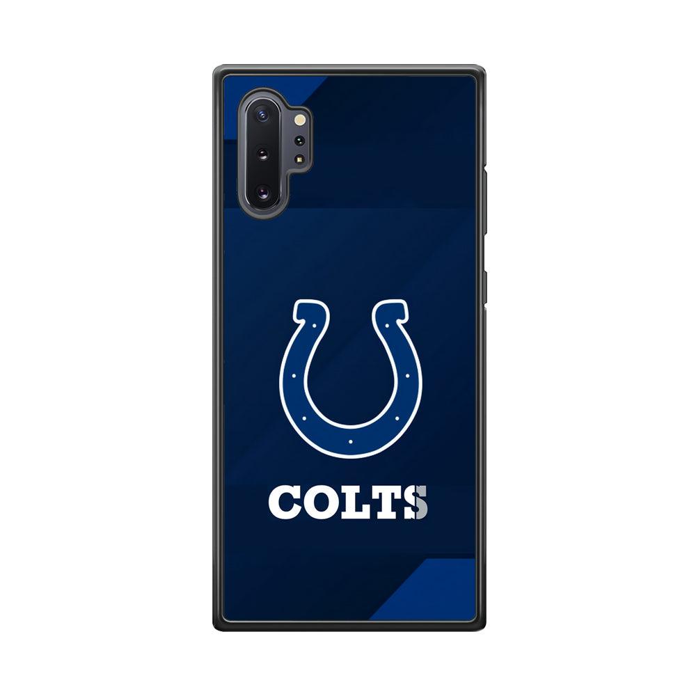 Indianapolis Colts Layer of Shapes Samsung Galaxy Note 10 Plus Case-Rubber Black (2D Case)-Oxvistore