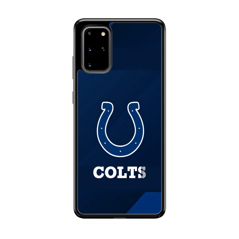 Indianapolis Colts Layer of Shapes Samsung Galaxy S20 Plus Case-Rubber Black (2D Case)-Oxvistore