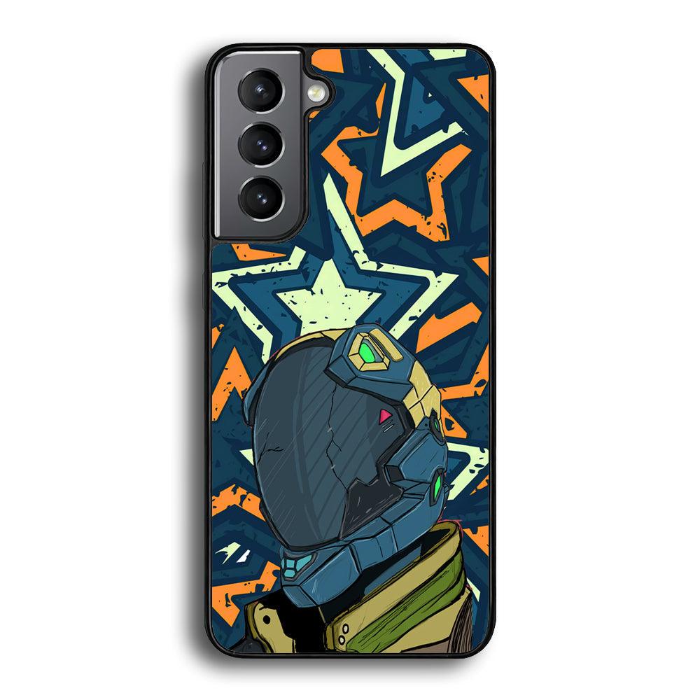 Intergalactic Hunter Samsung Galaxy S21 Case-Rubber White (2D Case)-Oxvistore