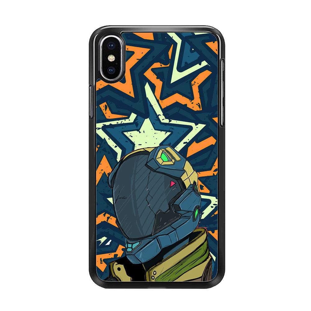 Intergalactic Hunter iPhone X Case-Rubber Black (2D Case)-Oxvistore