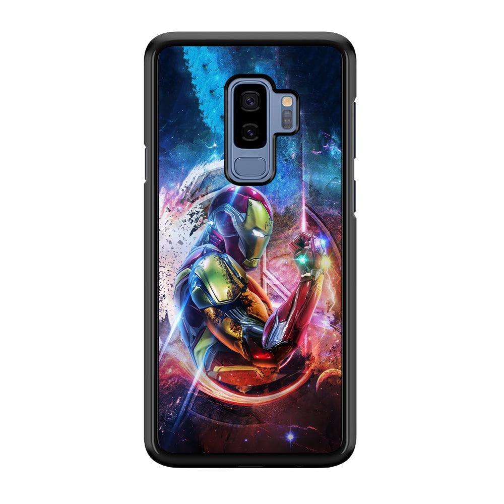 Iron Man Hold The Stone of Infinity Samsung Galaxy S9 Plus Case-Rubber Black (2D Case)-Oxvistore