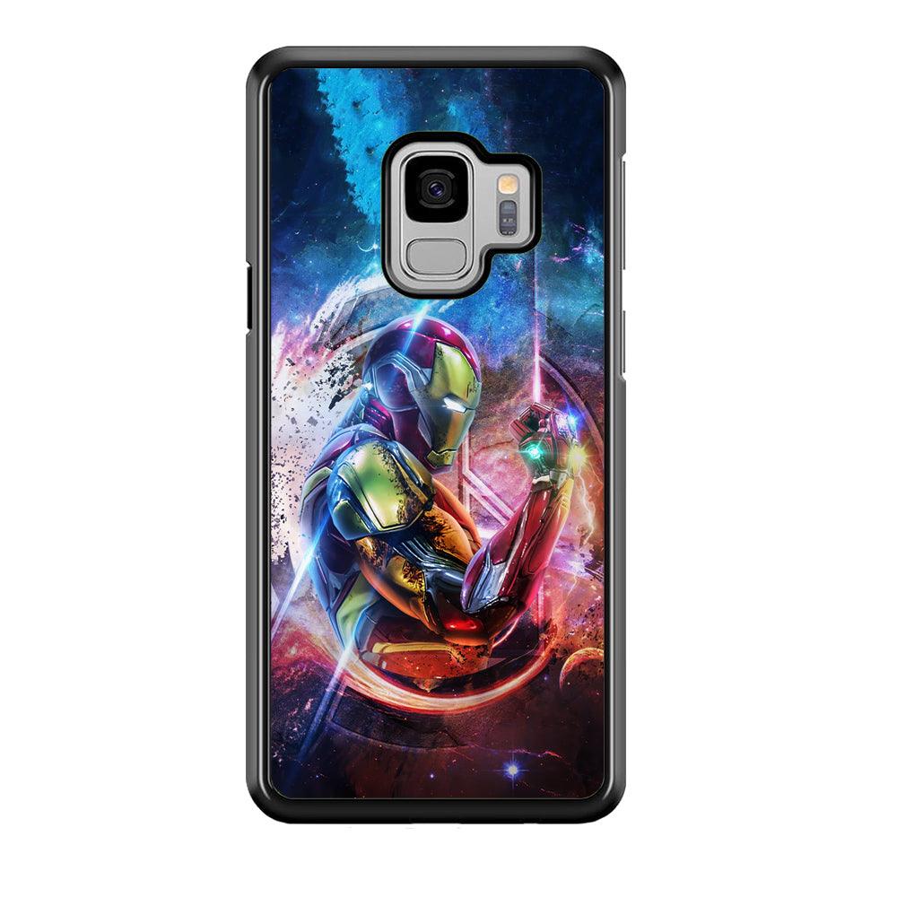 Iron Man Hold The Stone of Infinity Samsung Galaxy S9 Case-Rubber Black (2D Case)-Oxvistore
