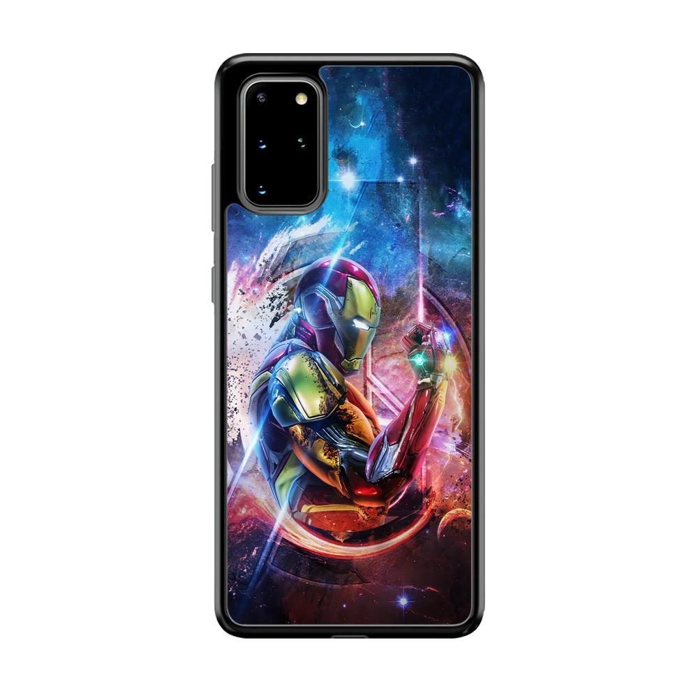Iron Man Hold The Stone of Infinity Samsung Galaxy S20 Plus Case-Rubber Black (2D Case)-Oxvistore