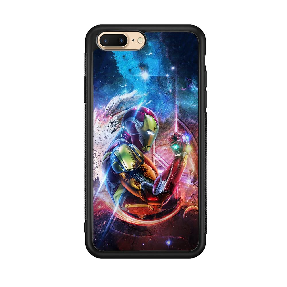 Iron Man Hold The Stone of Infinity iPhone 7 Plus Case-Rubber Black (2D Case)-Oxvistore