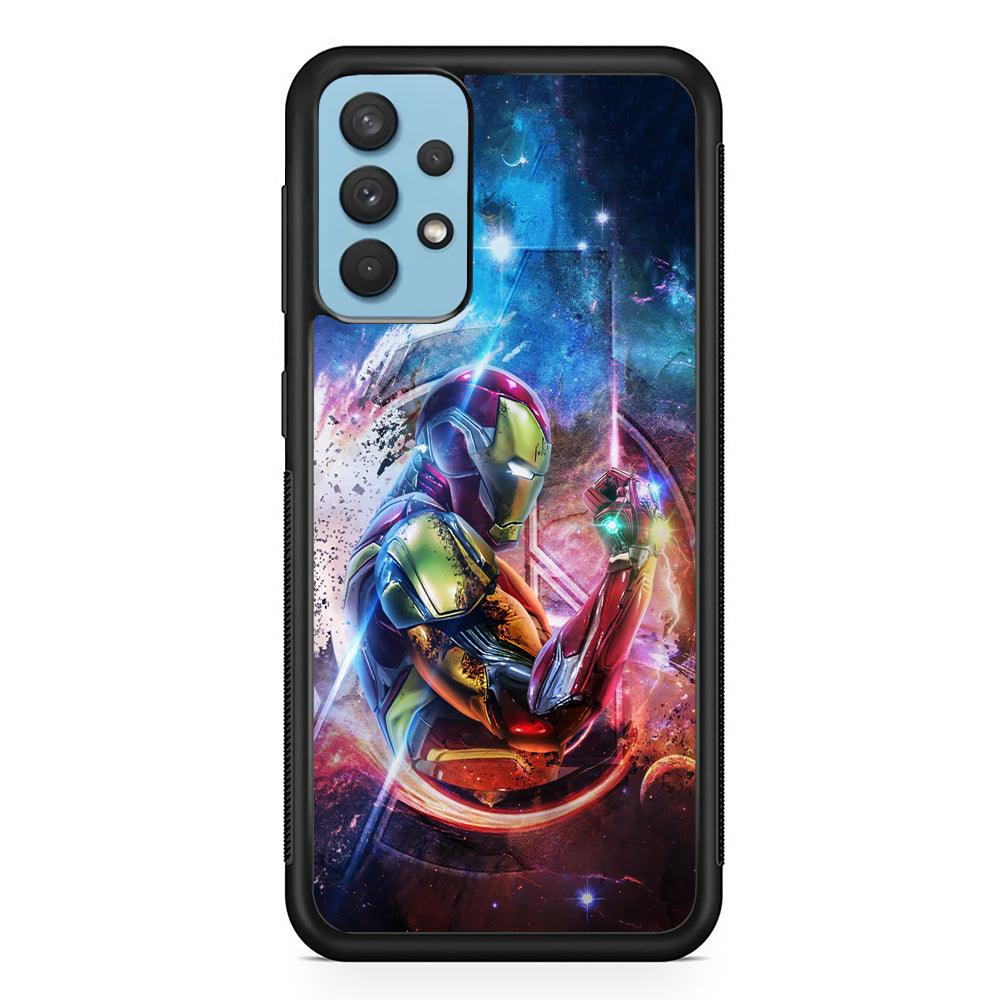 Iron Man Hold The Stone of Infinity Samsung Galaxy A32 Case-Rubber Black (2D Case)-Oxvistore