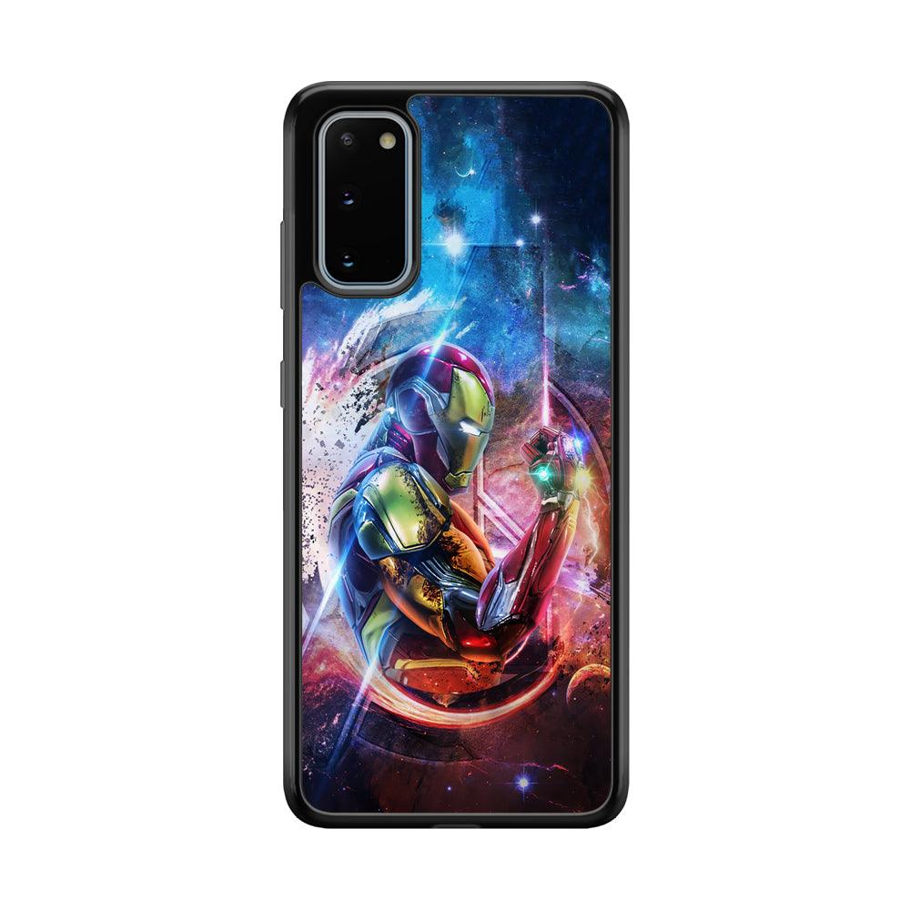Iron Man Hold The Stone of Infinity Samsung Galaxy S20 Case-Rubber Black (2D Case)-Oxvistore