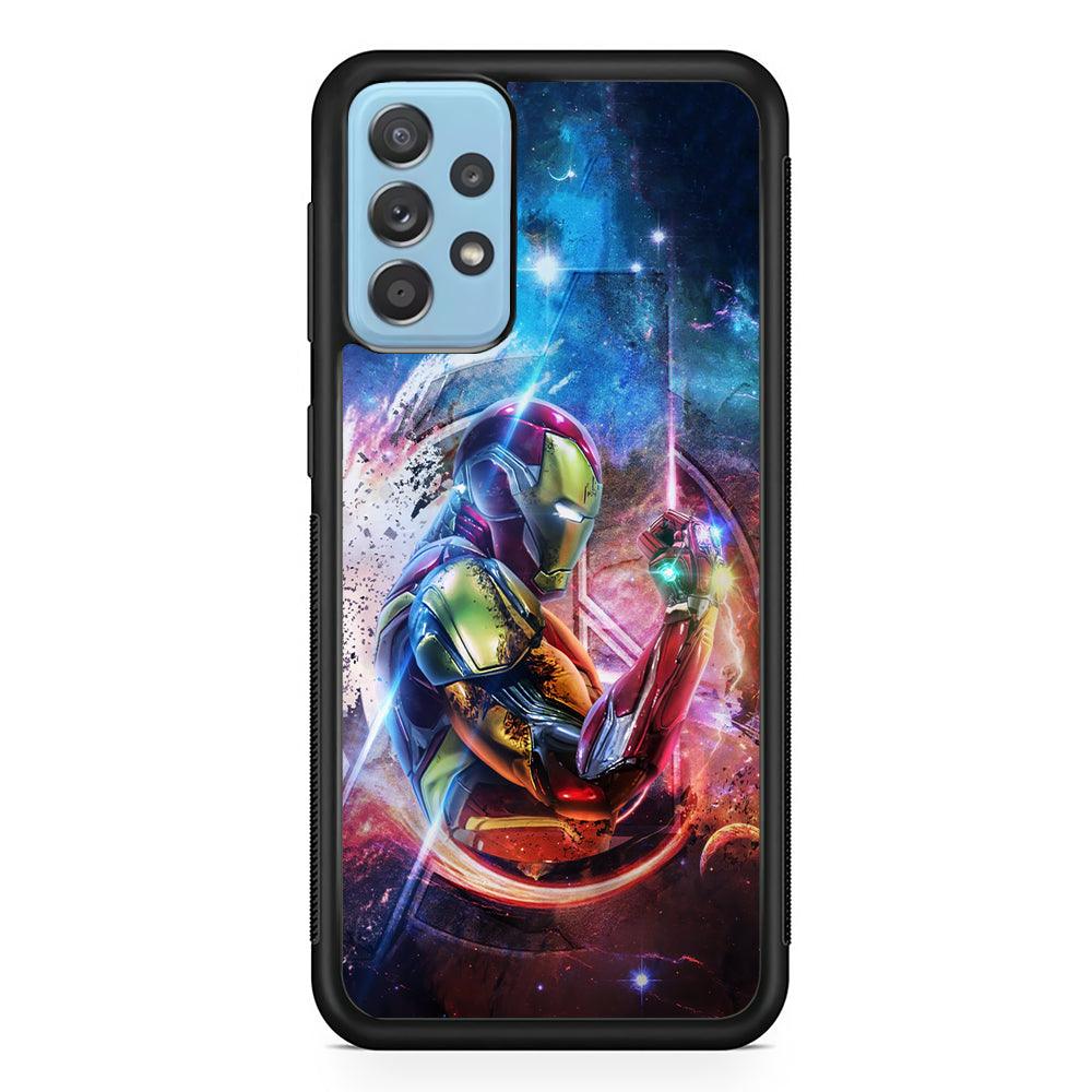 Iron Man Hold The Stone of Infinity Samsung Galaxy A52 Case-Rubber Black (2D Case)-Oxvistore