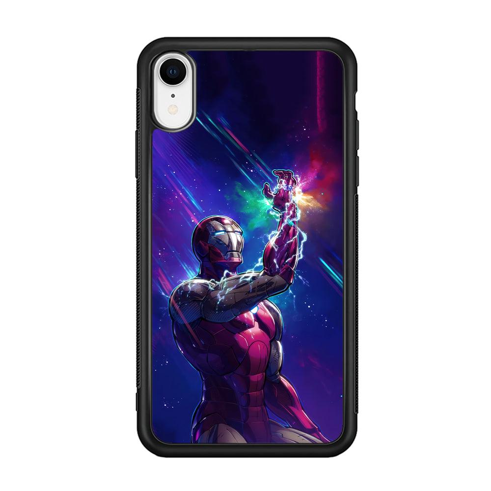 Iron Man Power of Infinity iPhone XR Case-Rubber Black (2D Case)-Oxvistore