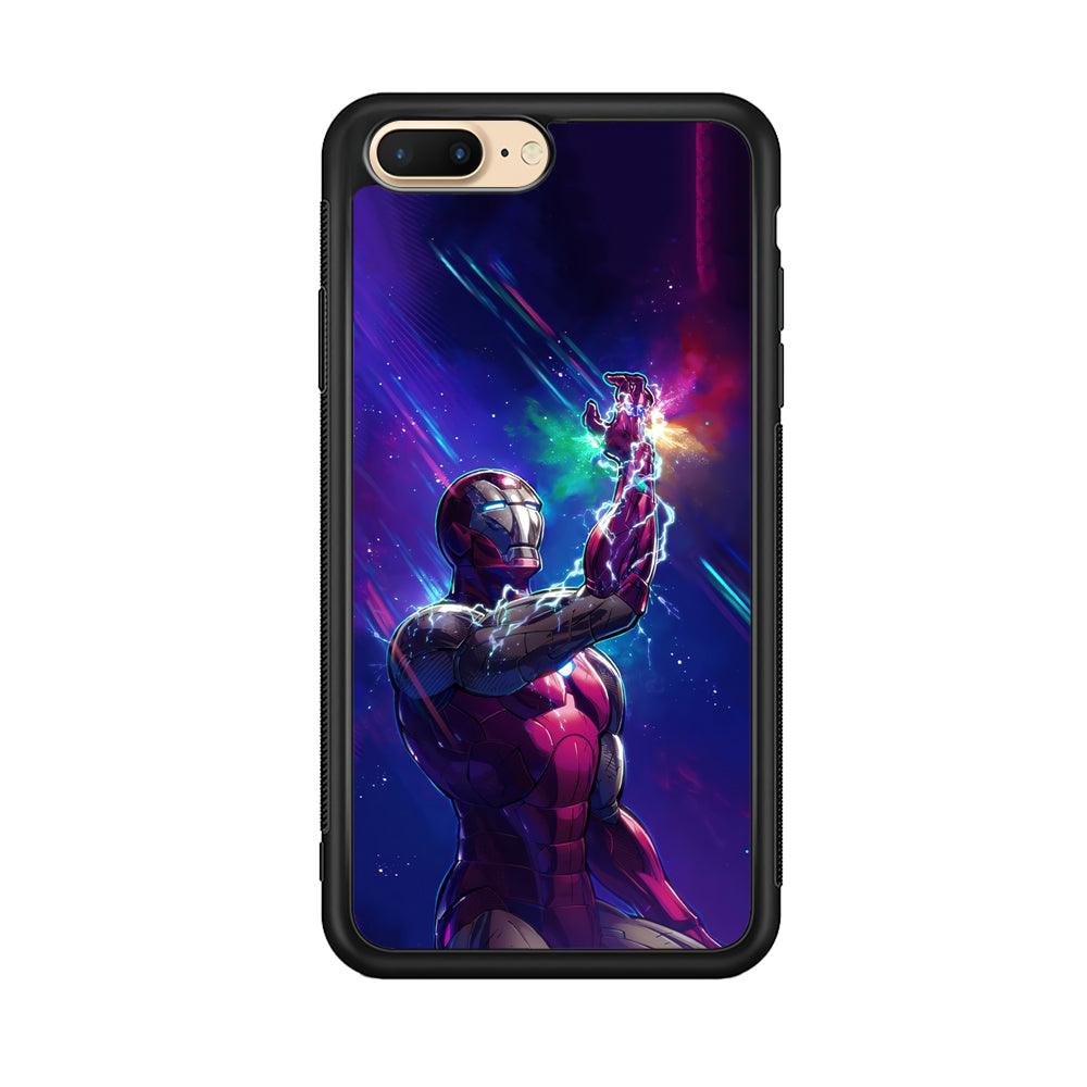 Iron Man Power of Infinity iPhone 8 Plus Case-Rubber Black (2D Case)-Oxvistore