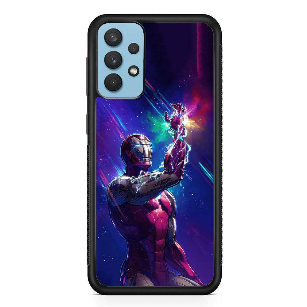 Iron Man Power of Infinity Samsung Galaxy A32 Case-Rubber Black (2D Case)-Oxvistore