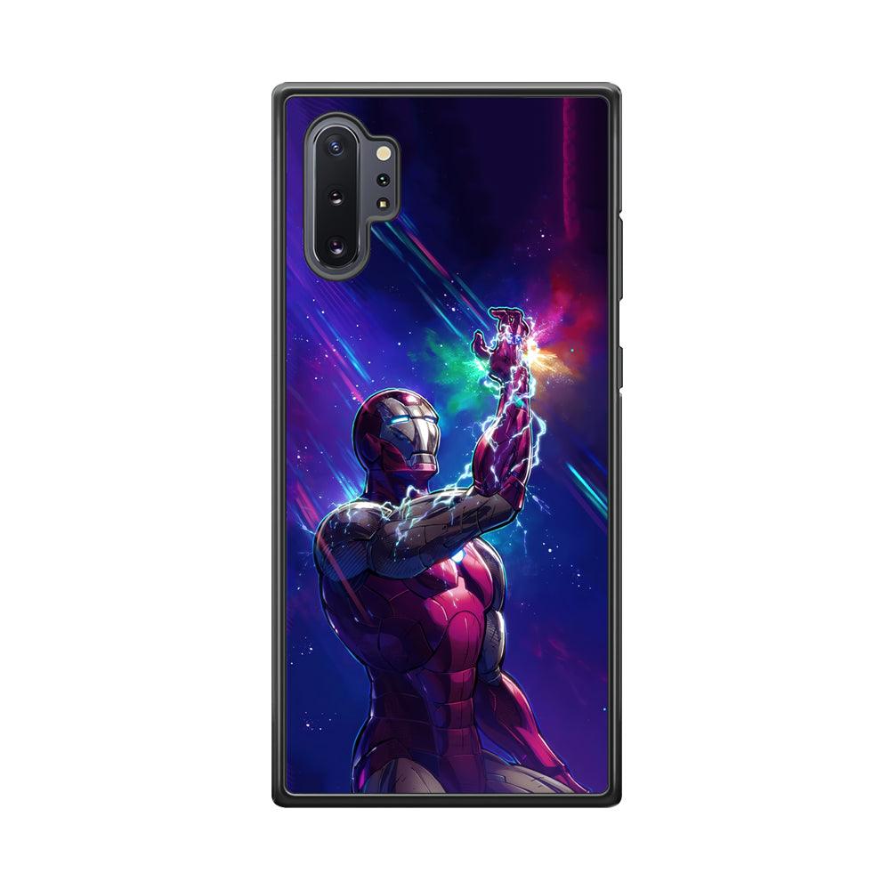 Iron Man Power of Infinity Samsung Galaxy Note 10 Plus Case-Rubber Black (2D Case)-Oxvistore