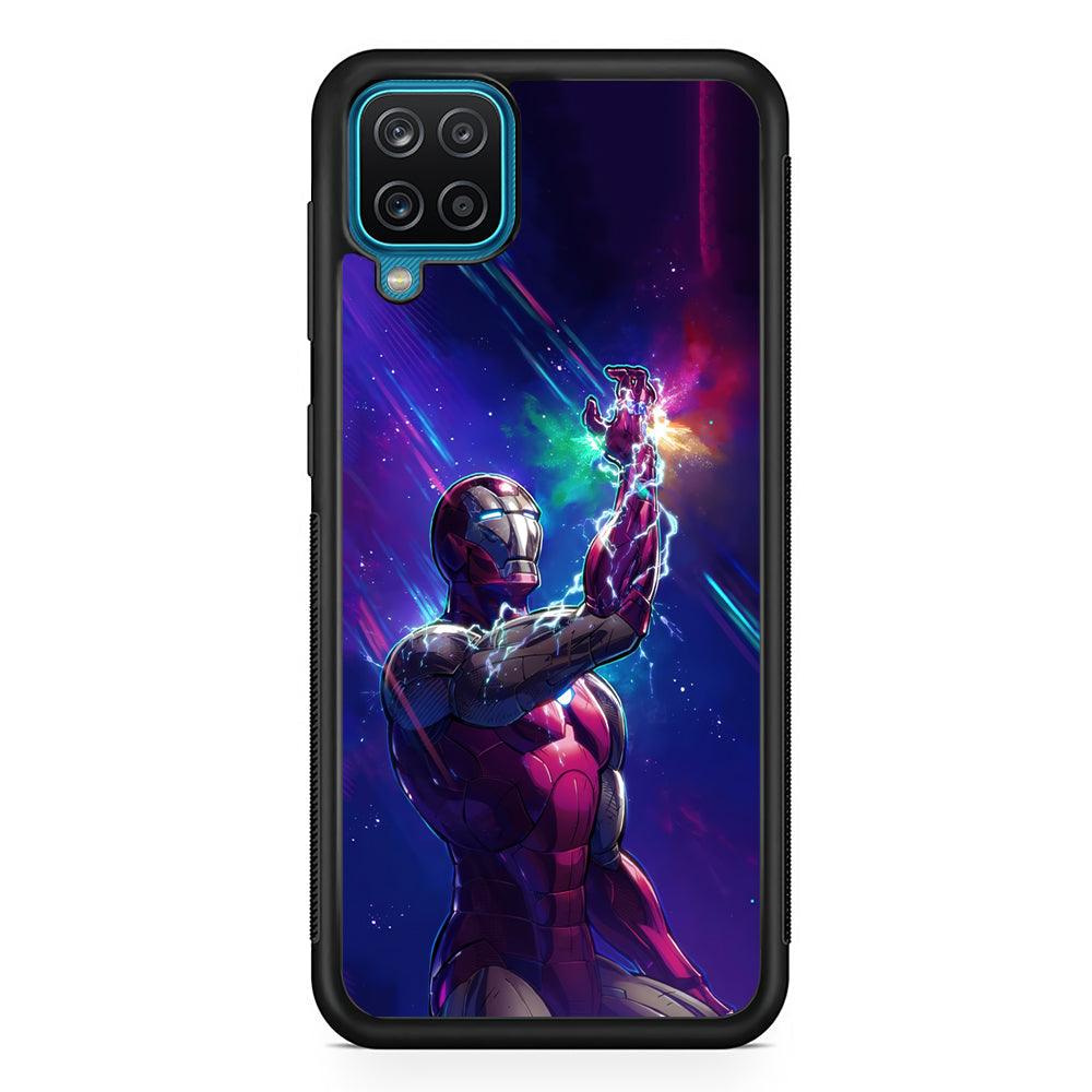 Iron Man Power of Infinity Samsung Galaxy A12 Case-Rubber Black (2D Case)-Oxvistore