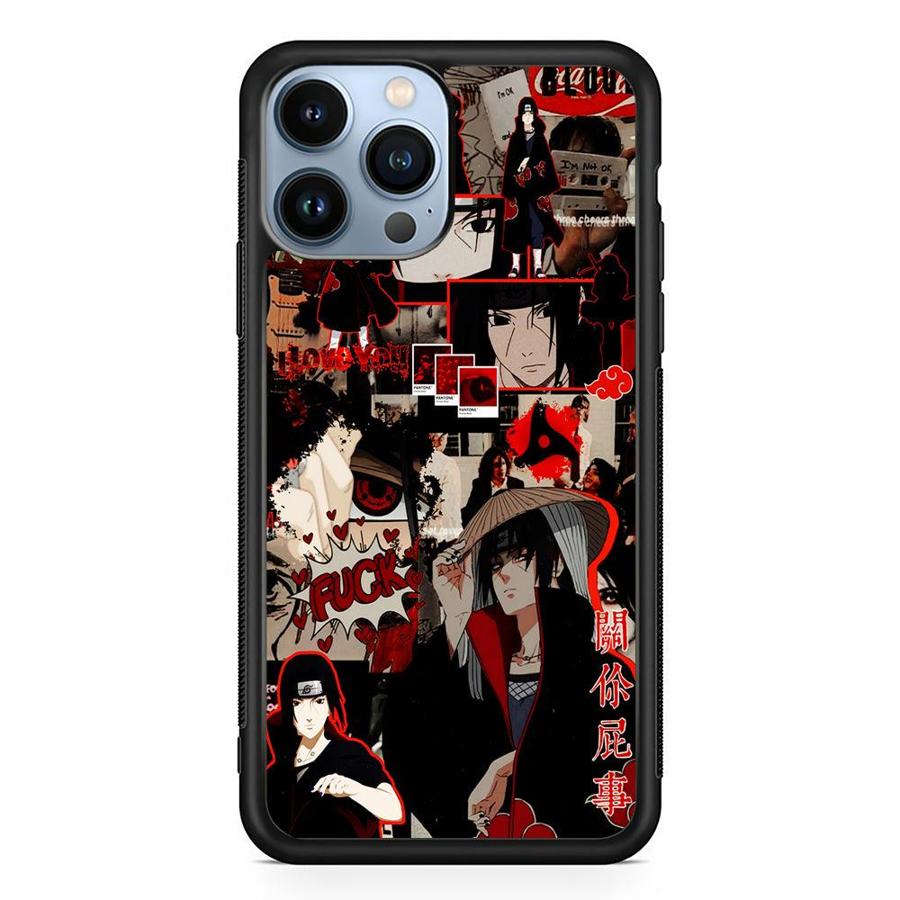 Itachi Uchiha Akatsuki Aesthetic 2D Rubber Phone Case-Black-Oxvistore