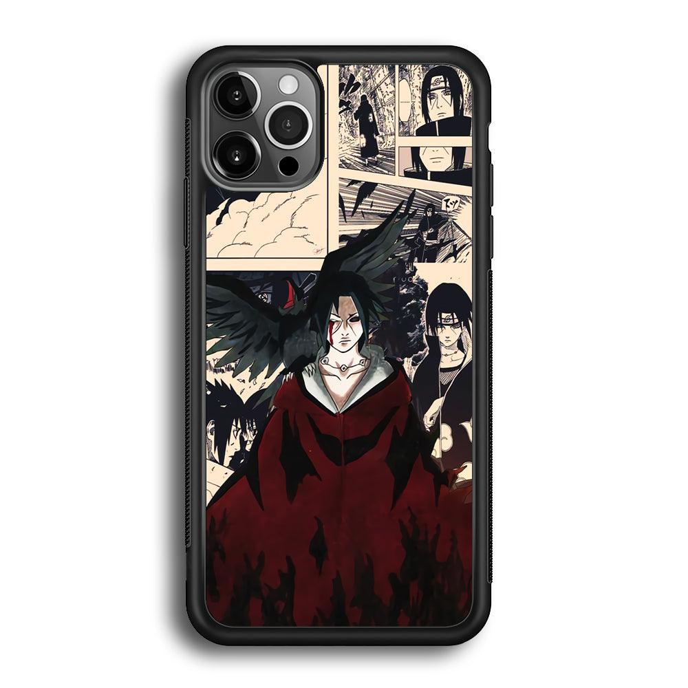 Itachi The Edo Tensei Breaker iPhone 12 Pro Max Case-Rubber Black (2D Case)-Oxvistore