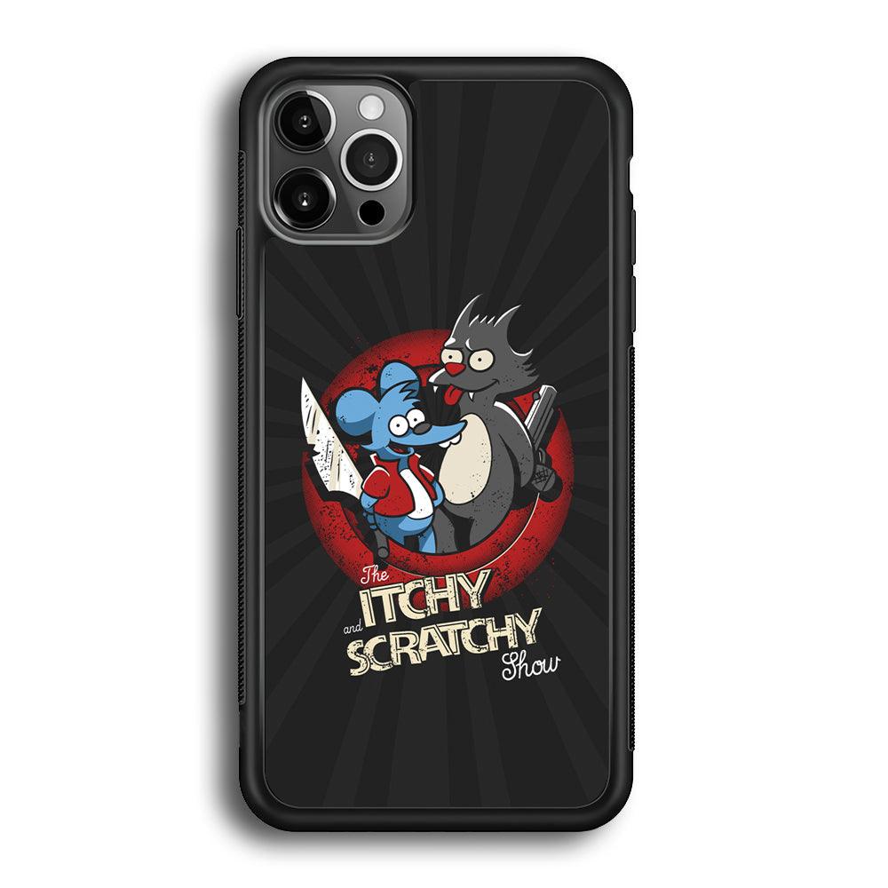 Itchy and Scratchy The Killer iPhone 12 Pro Max Case-Rubber Black (2D Case)-Oxvistore