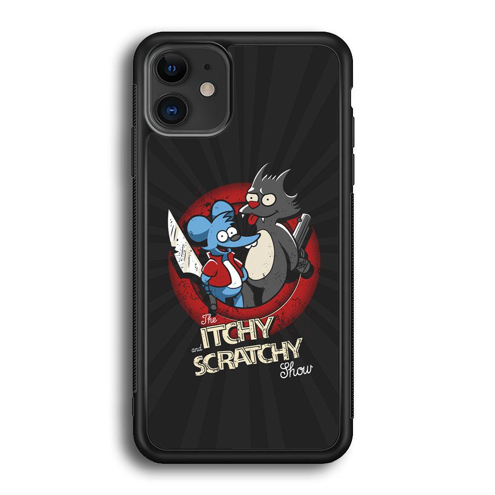 Itchy and Scratchy The Killer iPhone 12 Case-Rubber Black (2D Case)-Oxvistore