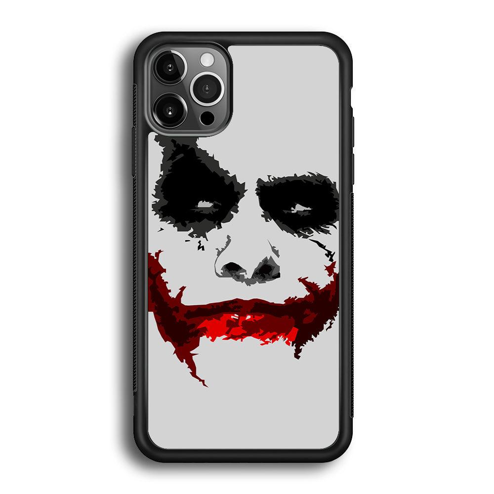 Joker Face of Seriousness iPhone 12 Pro Case-Rubber White (2D Case)-Oxvistore