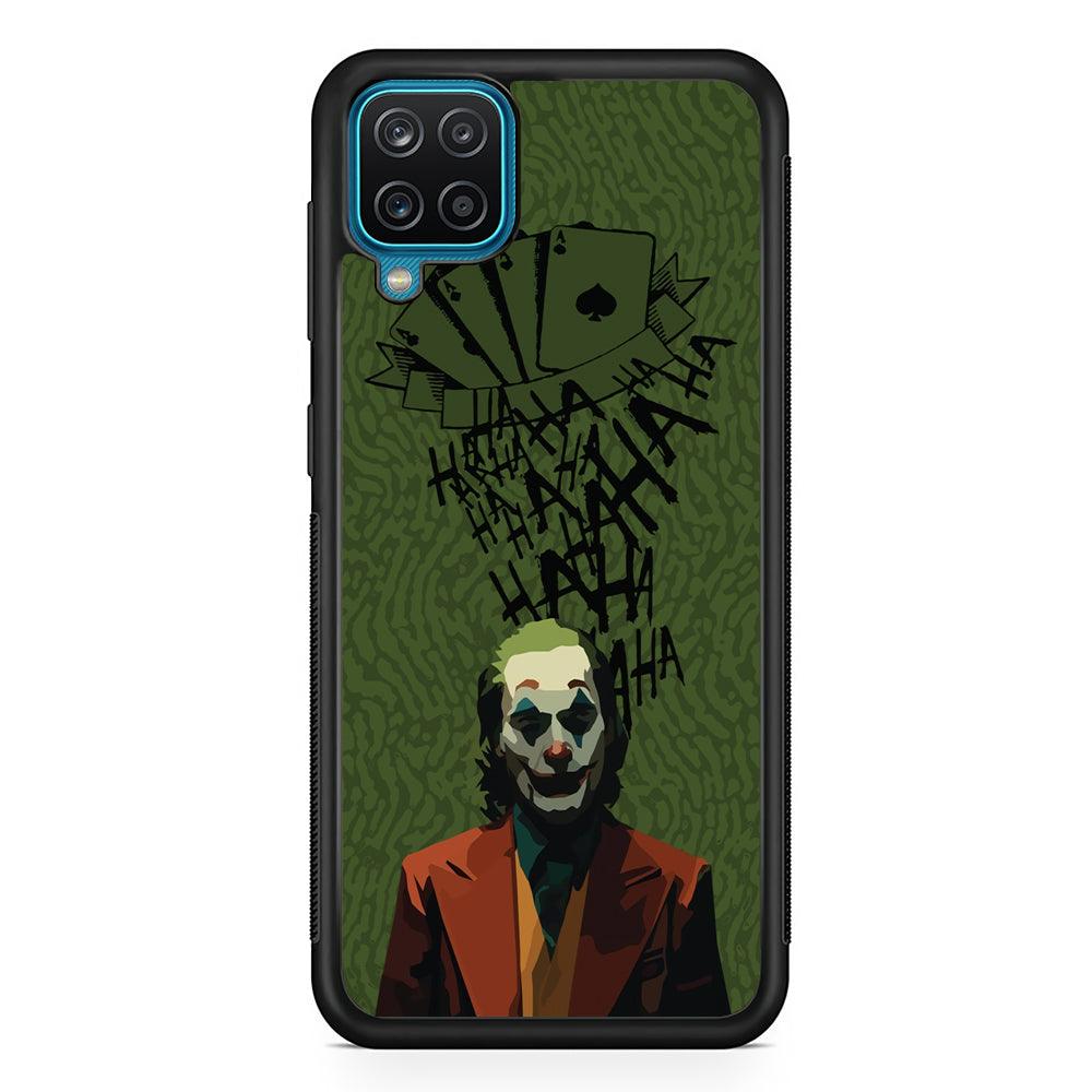 Joker Laugh in Silence Samsung Galaxy A12 Case-Rubber Black (2D Case)-Oxvistore