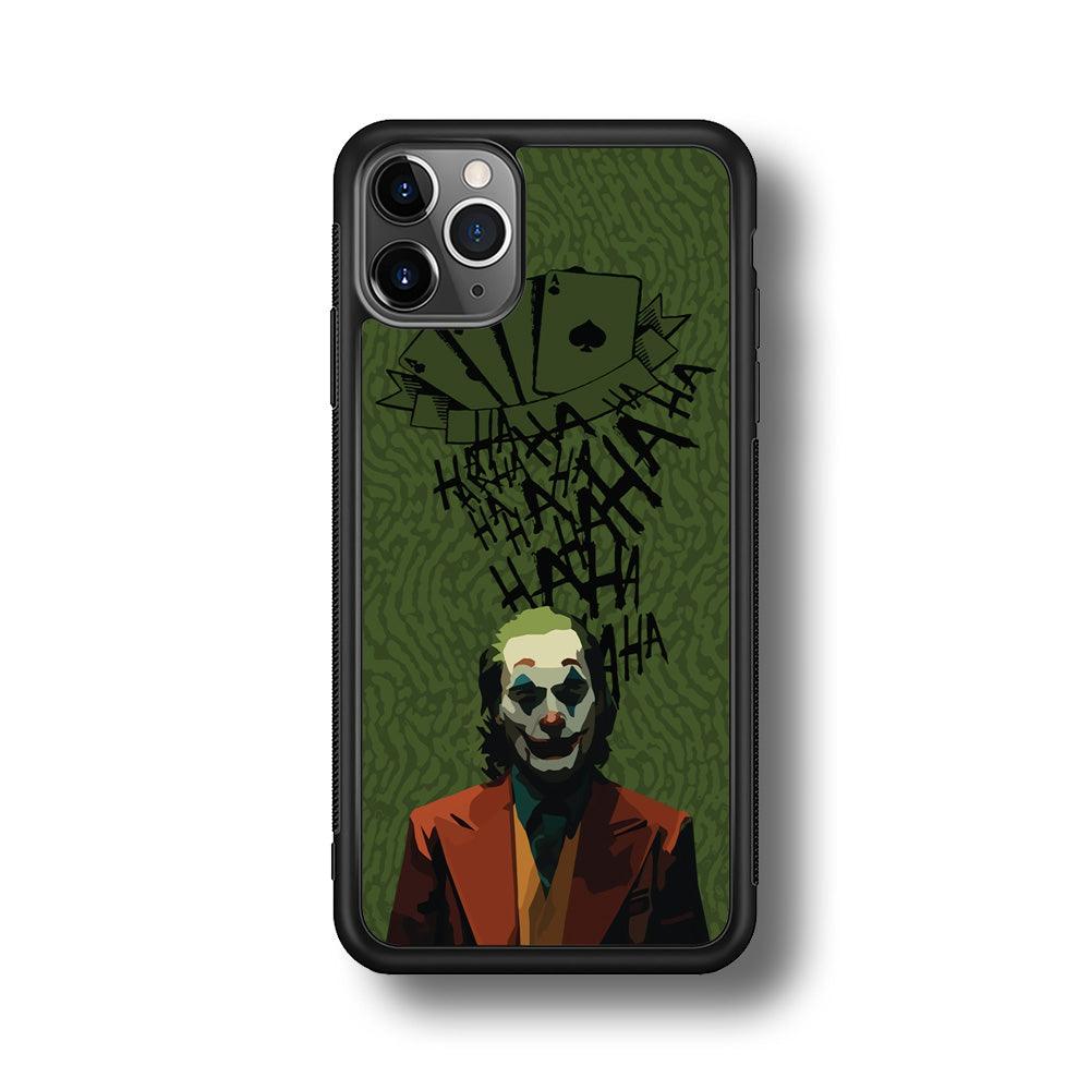 Joker Laugh in Silence iPhone 11 Pro Max Case-Rubber Black (2D Case)-Oxvistore