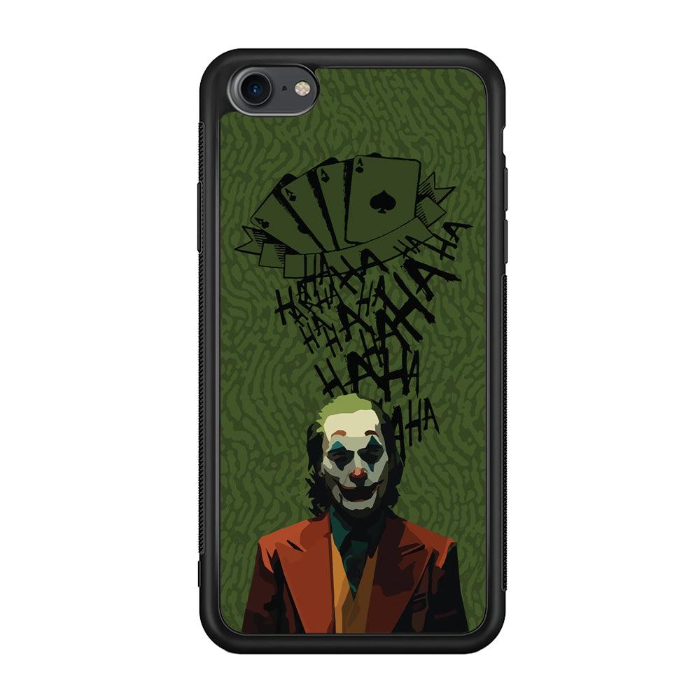 Joker Laugh in Silence iPhone 8 Case-Rubber Black (2D Case)-Oxvistore