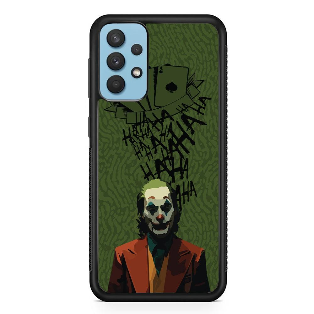 Joker Laugh in Silence Samsung Galaxy A32 Case-Rubber Black (2D Case)-Oxvistore
