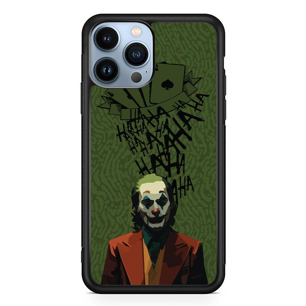 Joker Laugh in Silence iPhone 14 Pro Case-Rubber Black (2D Case)-Oxvistore