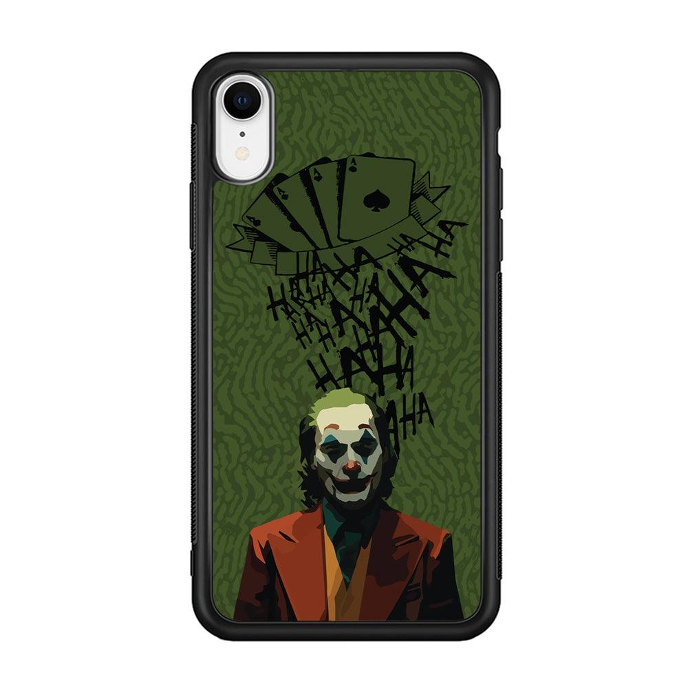 Joker Laugh in Silence iPhone XR Case-Rubber Black (2D Case)-Oxvistore