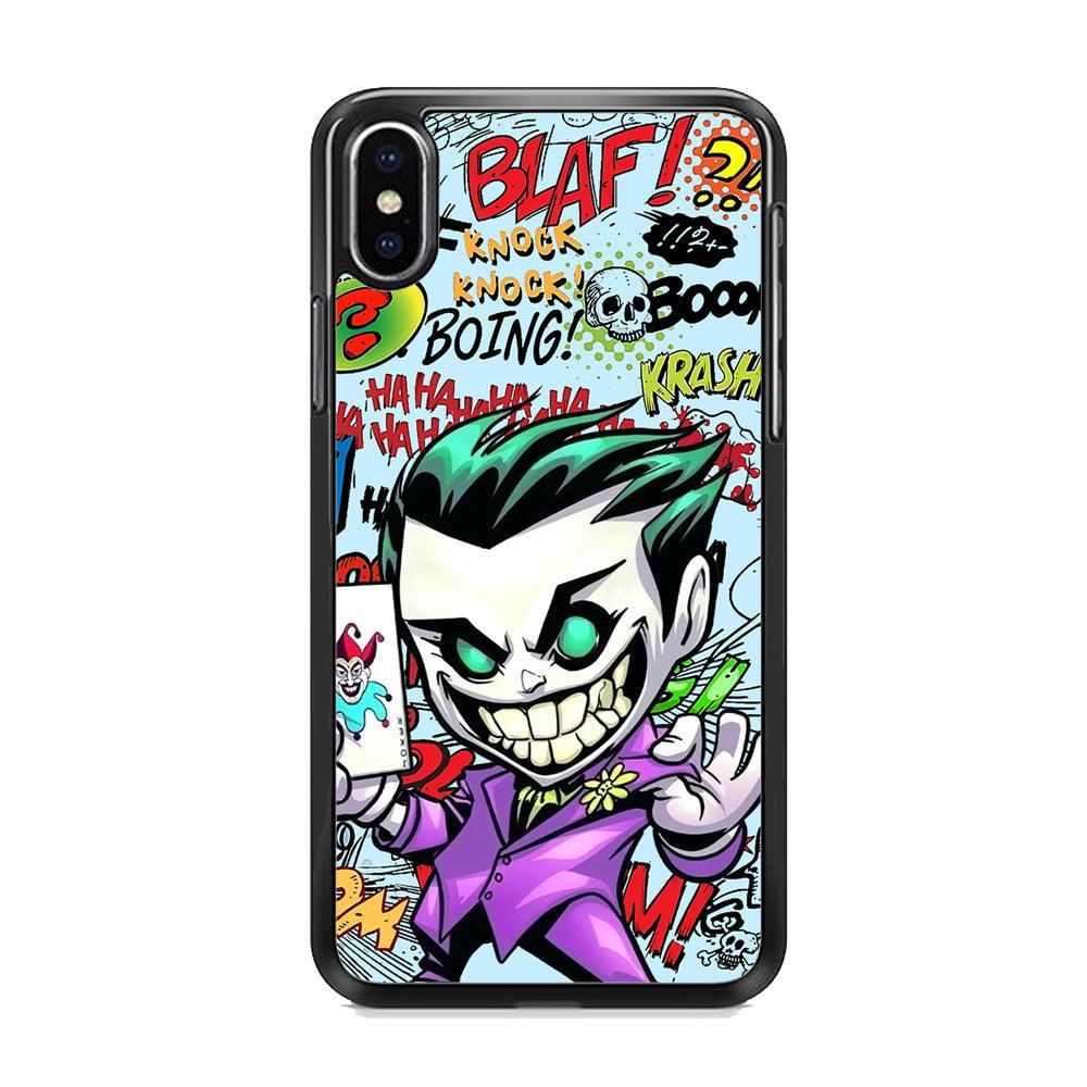Joker Cartoon Smily Bomb iPhone XS MAX Case-Rubber White (2D Case)-Oxvistore