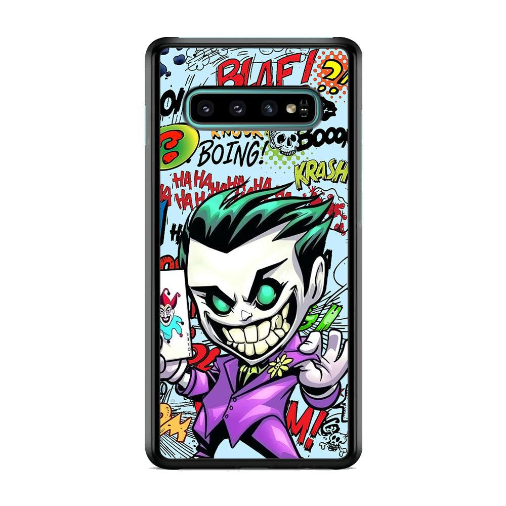 Joker Cartoon Smily Bomb Samsung Galaxy S10 Plus Case-Rubber Black (2D Case)-Oxvistore