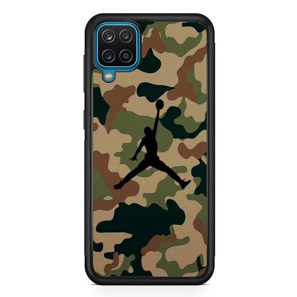 Jordan Desert Army Samsung Galaxy A12 Case-Rubber Black (2D Case)-Oxvistore