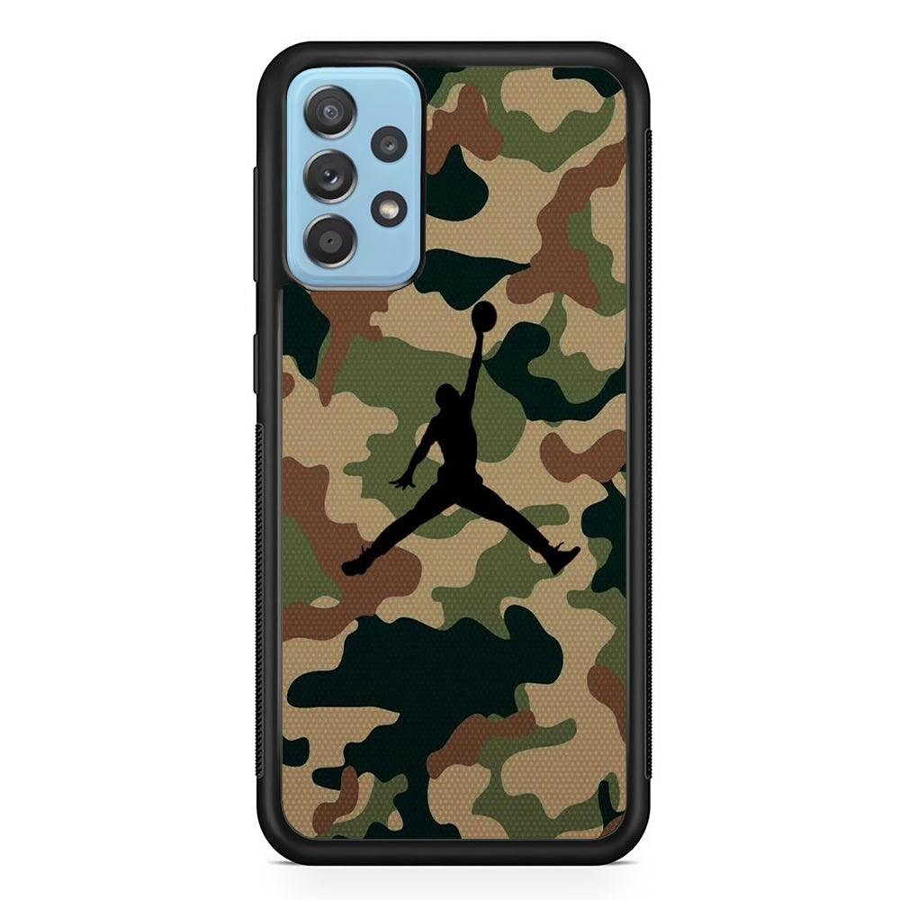 Jordan Desert Army Samsung Galaxy A52 Case-Rubber Black (2D Case)-Oxvistore