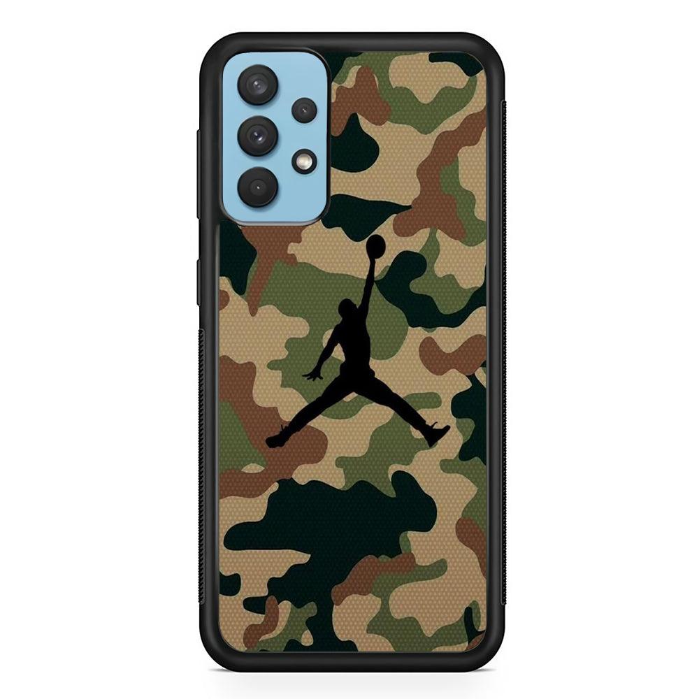 Jordan Desert Army Samsung Galaxy A32 Case-Rubber Black (2D Case)-Oxvistore