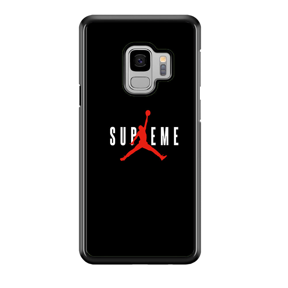 Jordan X Supreme Black Background Samsung Galaxy S9 Case-Rubber Black (2D Case)-Oxvistore