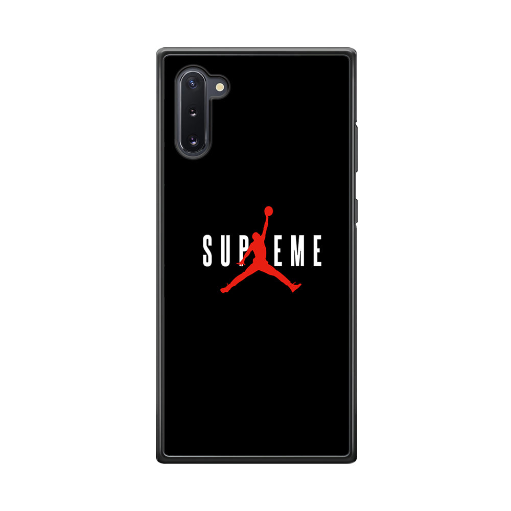 Jordan X Supreme Black Background Samsung Galaxy Note 10 Case-Rubber Black (2D Case)-Oxvistore