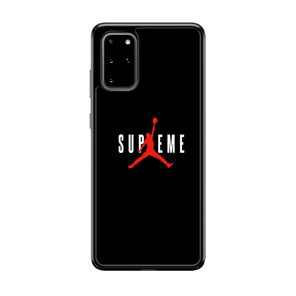 Jordan X Supreme Black Background Samsung Galaxy S20 Plus Case-Rubber Black (2D Case)-Oxvistore