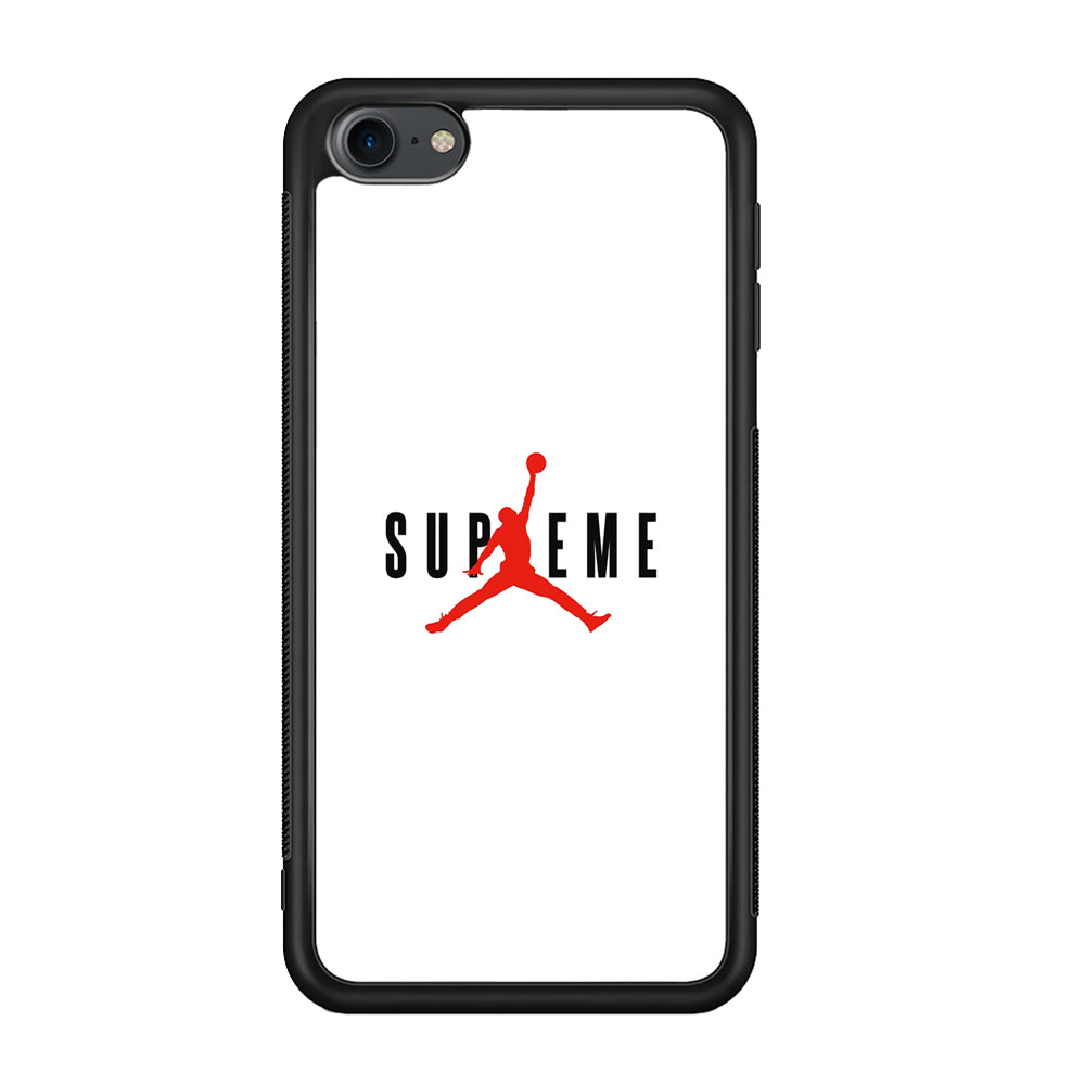 Jordan X Supreme White Background iPod Touch 6 Case-Rubber Black (2D Case)-Oxvistore