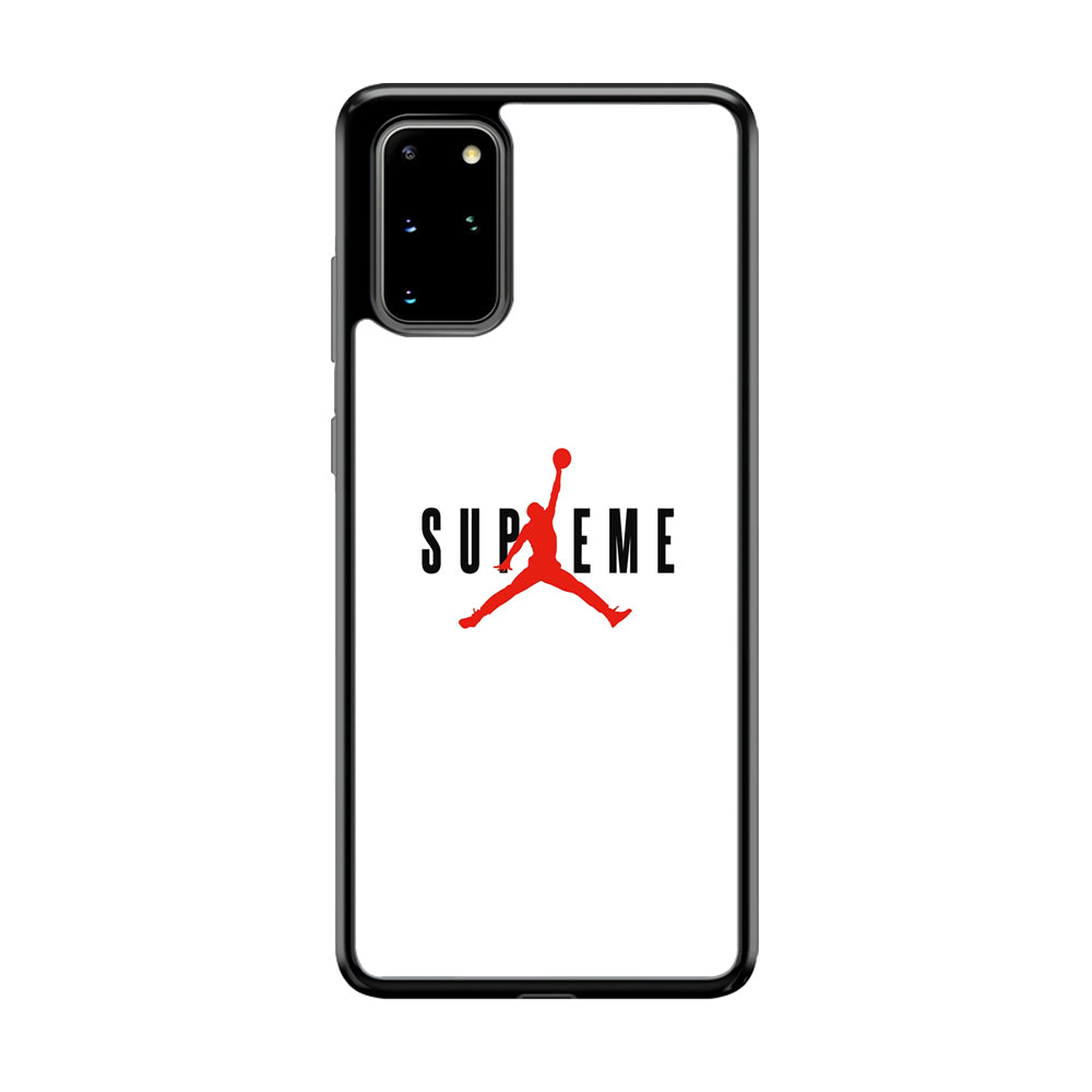Jordan X Supreme White Background Samsung Galaxy S20 Plus Case-Rubber Black (2D Case)-Oxvistore