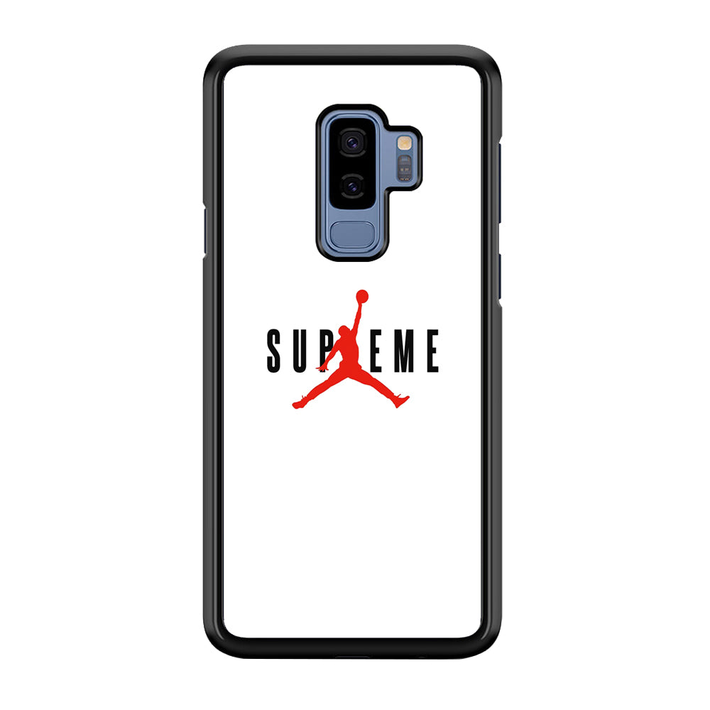 Jordan X Supreme White Background Samsung Galaxy S9 Plus Case-Rubber Black (2D Case)-Oxvistore