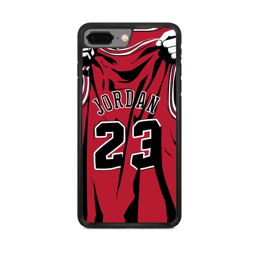 Jordan Jersey 23 iPhone 7 Plus Case-Rubber Black (2D Case)-Oxvistore